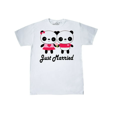 Just Married Panda Couples Honeymoon T-Shirt (Best Comment For Married Couple)