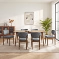 thumbnail image 5 of AFO Dining Chairs Set of 4 with Chenille Backrest and Wood Legs, Modern Mid-Century Upholstered Dining Chairs for Kitchen and Dining Room, Gray, 5 of 13