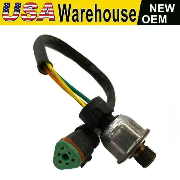 USA Warehouse 224-4536 Fuel Injection Pressure Sensor 37.4 Mpa - Compatible with Caterpillar C7, C9, 3126, 3126B, 3126E - Replaces 3PP6-1, 194-6726