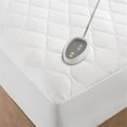 thumbnail image 2 of Pemberly Row Modern Cotton Blend Heated Mattress Pad in White, 2 of 10
