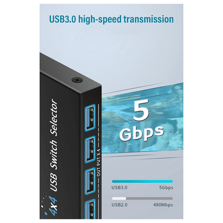 USB 3.0 Switch KM Selector 4 Computer Laptop PC Host