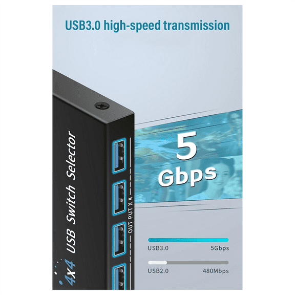 USB 3.0 Switch KM Selector 4 Computer Laptop PC Host