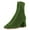 Green, variant on Women Western Block Mid Heel Lace Up Short Boots Closed Toe Ankle Booties Side Zipper Office Shoes Size 4 Green