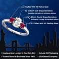thumbnail image 2 of Gem Stone King 925 Silver and 10K Yellow Gold White Created Sapphire and Red Created Ruby Engagement Ring for Women | 1.50 Cttw | Oval 7X5MM | Gemstone September Birthstone | Size 6, 2 of 6
