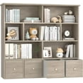 thumbnail image 4 of EROMMY Kids Toy Storage Organizer & Bookshelf, 7-Cubby Cabinet with 4 Fabric Drawers, Natural, 4 of 8