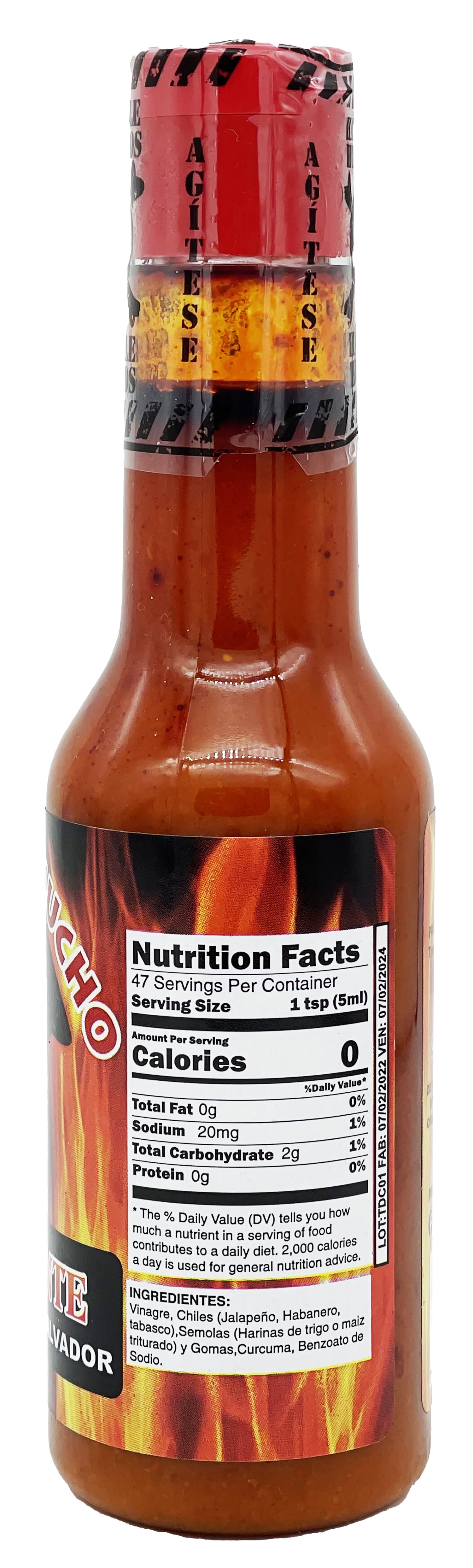 Trompa De Chucho Hot Sauce La Mas Picante De El Salvador 100% organic Imported Salvadorean Salsa Chili Vinegar 3 peppers Jalapeno, Habanero, Tabasco Tacos, Pupusas, Burritos, Hagale Huevos! 1 Red