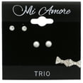 thumbnail image 2 of Mi Amore Bow Multiple-Earring-Set Silver-Tone, 2 of 2