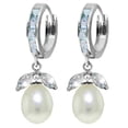 thumbnail image 2 of Galaxy Gold 14k Solid Gold Aquamarine Earrings with Pearls, 2 of 2