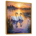 thumbnail image 2 of Designart "Twilight Serenity At Swan Lake II" Animals Swans Floater Framed Wall Art Prints, 2 of 5
