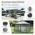 thumbnail image 5 of GVN 10 x 12 Feet Patio Double-Vent Canopy with Privacy Netting and 4 Sandbags-Gray, Outdoor Patio Gazebo with Hardtop Roof for Garden, Backyard and Deck, 5 of 8