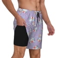 thumbnail image 2 of Fuzoiu Swan With Stars Print Men's Swim Shorts,Quick-Dry Double-Layer Swim Trunks,Board Trunks,Beach Shorts Swimwear Bathing Suits-3X-Large, 2 of 6