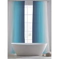thumbnail image 6 of Sheer Curtains 108 Inches Long, Blue Teal Grey Ombre Light Filtering Window Curtains for Living Room, Farmhouse Gradient Minimalist Rod Pocket Voile Sheer Curtain Drapes, 52"W x 108"L, 2 Panels, 6 of 8