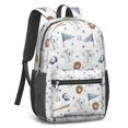 thumbnail image 2 of Baseballs and Jerseys White Pattern 17" School Backpacks for Teens,Waterproof Oxford Fabric,S-Shape Padded Straps for School,Travel,Hiking,Camping, 2 of 6
