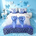 thumbnail image 3 of Homewish Blue Bow King Bedding for Girls, Glitter Ice Cream Drip King Bed in a Bag, Polka Dots Reversible, 7-Piece, 3 of 7