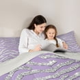 thumbnail image 5 of Castle Fairy Kids Zebra Print Full Size Comforter Sets,Bling Glitter Print Bedding Sets, 5 of 8