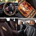 thumbnail image 4 of Binienty Western American Horse Car Seat Covers with Matching Steering Wheel Cover Stretchy Armrest Cover Soft Seat Headrest Cover 14 Pieces Vehicle Interior Accessories Set, 4 of 7