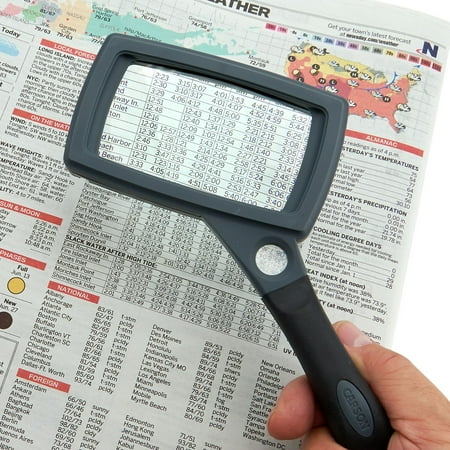 Carson SureGrip Series 3.3 inch 2x Magnification with 11.5x Spot Lens Soft-Grip Handheld or Hands-Free Magnifier