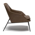 thumbnail image 3 of Pemberly Row Mid-Century Black Powder Coated Metal Frame Lounge Chair in Brown, 3 of 6
