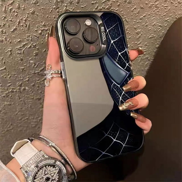 Funda de media cara Spider-Man para teléfono Apple 15promax iphone14pro advanced 13 frosted 11 Carcasa para teléfono móvil