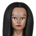 thumbnail image 4 of Cabeza de entrenamiento para el cabello Zulema Cosmetología Peluquería Maniquí Cabeza de muñeca con abrazadera 14 pulgadas negro claro A cabeza de maniquí, 4 of 8
