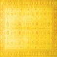 thumbnail image 1 of Ahgly Company Machine Washable Indoor Square Oriental Yellow Traditional Area Rugs, 3' Square, 1 of 4