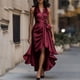 thumbnail image 1 of TaTaai Women‘s Cocktail Dress, Sleeveless V-Neck Bodycon Midi Dress, Solid Color Ruffled Hem Asymmetric Evening Dress for Party Wedding Guest Gift, 1 of 8