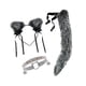 thumbnail image 3 of Juego de 3 diademas con orejas y cola de gato para fiestas, espectáculos y cumpleaños. Gris brillante, 3 of 8