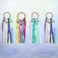 thumbnail image 1 of OUNONA Ribbon Wand 4Pcs 25Cm Colorful Random Cheerleading Bell Prop Wooden Round Handle For Oriental Dance 9.8In, 1 of 6