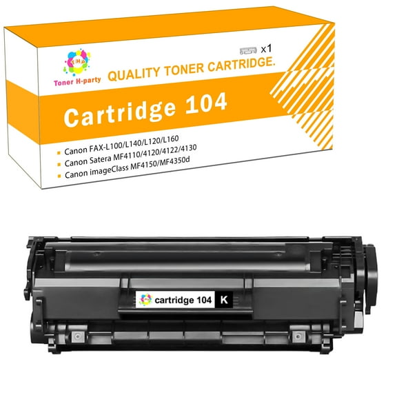 Toner H-Party 1-Pack Compatible Toner Cartridge for Canon 104 CRG-104 Imagecalass D420 MF4150 faxphone l100 MF4350d MF4370dn Satera MF4110 4270 4690 LBP2900 Printer (Black)