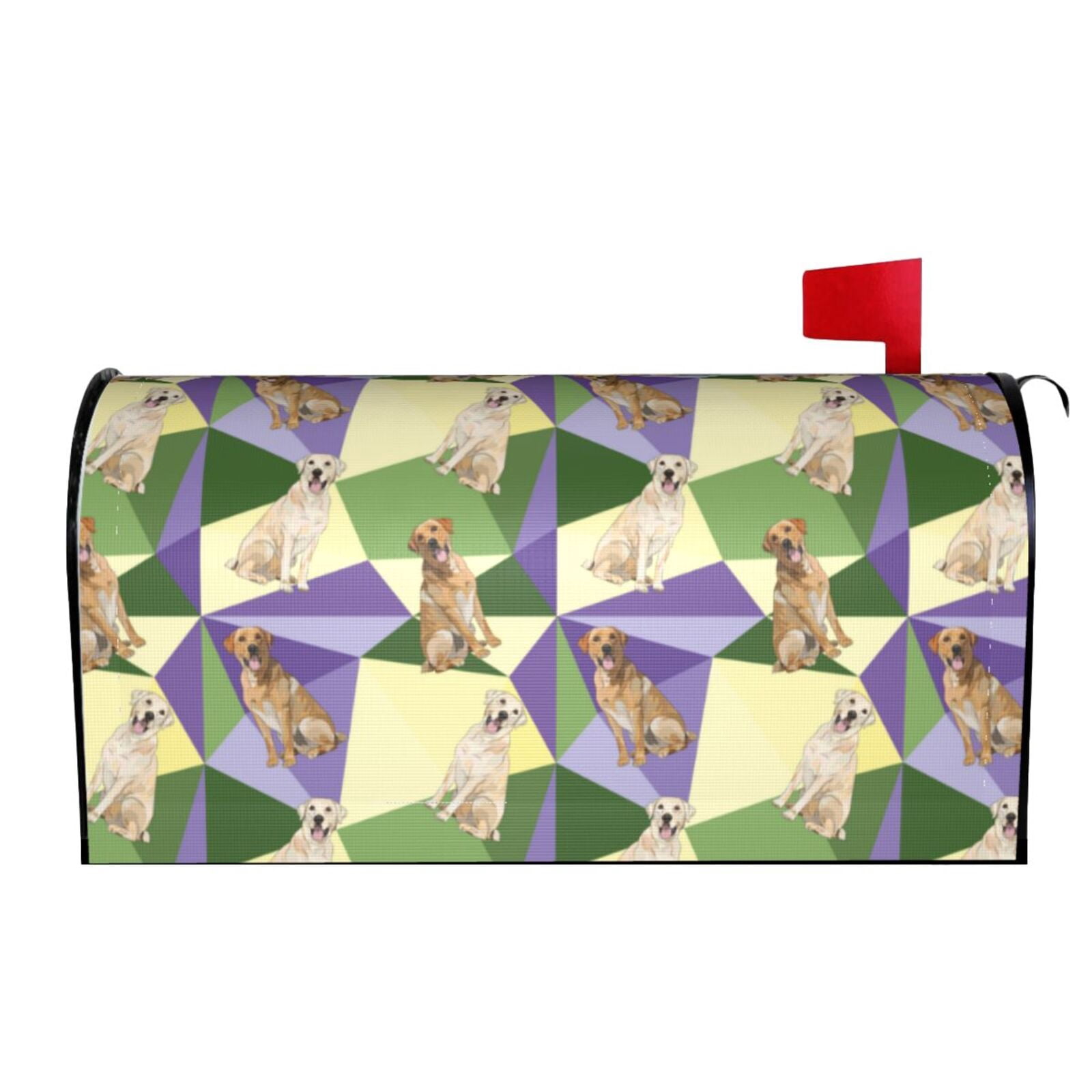 Xecao Labrador Retriever Dog for Mailbox Cover with Magnetic Strips, Waterproof and Sunscreen, Adds a Decorative Touch to Your Garden Yard.