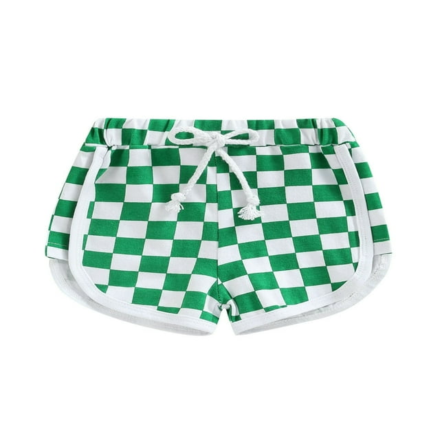 Short d'Été pour Fille à Carreaux, Taille Élastique, Short
