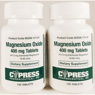 Magnesium Oxide 400mg 120 Tablets Each Pack of 2