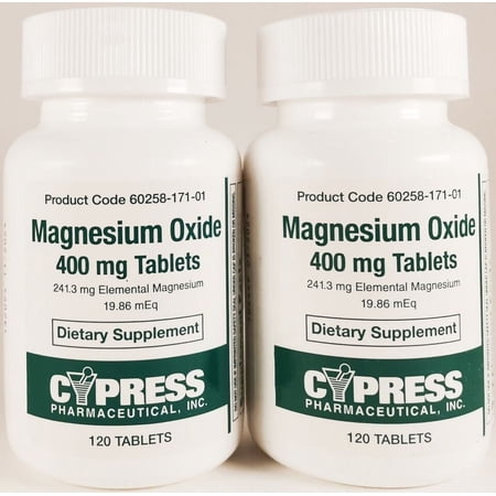 Magnesium Oxide 400mg 120 Tablets Each Pack of 2