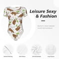 thumbnail image 6 of Haiem Cute Sloth Women's Crew Neck Short Sleeve Bodysuit Tops Stretchy Slim Basic-Small, 6 of 9