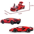 thumbnail image 5 of Coche de juguete Iyeam Lambo Sian Fkp3, modelo de coche fundido a presión con luces y sonido, coche de juguete extraíble para niños de 3, 4, 5, 6 años o más (rojo), 5 of 5
