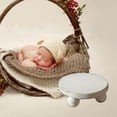 thumbnail image 4 of Fancy Infant recién nacido fotografía Prop taburete de madera foto de bebé foto de fondo telón de fondo Mini decoración de mesa de té/café Ronda Blanca, 4 of 8