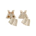 thumbnail image 2 of Loicainy Baby Toddler Girl Thanksgiving Outfit 3 6 9 12 18 24 Months Flying Sleeve Tops and Shorts 2Pcs Plaid Clothes Set, 2 of 9