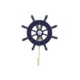 thumbnail image 1 of Handcrafted Model Ships Wheel-6-104-seashell 8 in. Dark Blue Decorative Ship Wheel with Seashell & Hook, 1 of 1