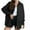 Black, variant on ICHUANYI 2023 Women's Button Down Work Shirts Long Sleeve Lapel Blouses V Neck Casual Solid Loose Tops