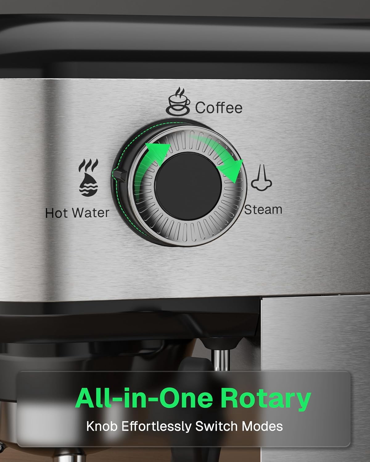 HBN Semi Automatic 20 Bar Espresso Machine with Steam Wand, Stainless Steel Coffee Maker for Cappuccino/Latte/Mocha,1450W