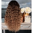 thumbnail image 5 of Fiudx Peluca de Moda para Mujer, Cabello Sintético Marrón, Pelucas Largas, Peluca Ondulada y Rizada, 5 of 5