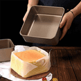 thumbnail image 4 of 2X Gold Square Cake Mould Thickening Non-Stick Ancient Baking Tray Square Deep Baking Pans Barbecue Bread Cake Mold, 4 of 7