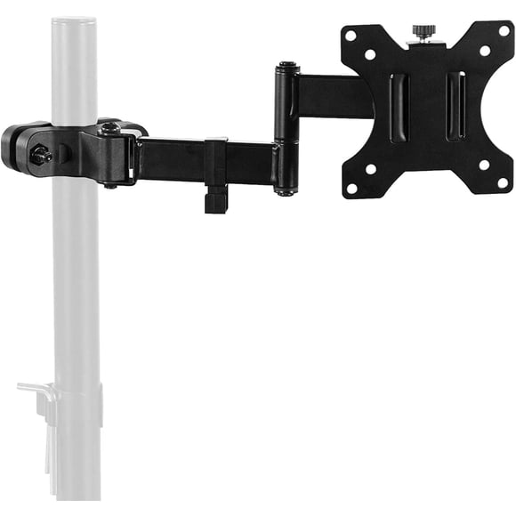 TEMOGU-AMER Steel Universal Full Motion Pole Mount Monitor Arm with Removable 75mm and 100mm VESA Plate, Fits 17 to 32 inch Screens, Black, PM111