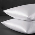thumbnail image 3 of Dinheiro Funda de almohada de satén sedoso para cabello y piel, fundas de almohada de tamaño estándar, juego de 2 fundas de almohada de satén con cierre de sobre, 3 of 6