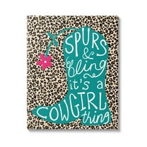 Stupell Spurs & Bling Cowgirl Thing Boot Inspirational Painting Gallery Wrapped Canvas Print Wall Art