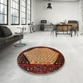 thumbnail image 3 of Ahgly Company Indoor Round Traditional Deep Red Persian Area Rugs, 4' Round, 3 of 6