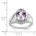 thumbnail image 2 of FB Jewels Sterling Silver Rhodium Checker-Cut Pink Quartz & Oval Diam. Ring, 2 of 2