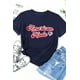 thumbnail image 1 of ABPHQTO Camiseta de manga corta con estampado en forma de corazón y bandera americana azul para mujer, 1 of 5