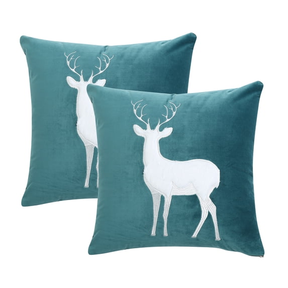 2 Pcs Christmas Throw Pillow Cases, Modern Soft Velvet Square Throw Pillow Covers