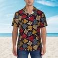thumbnail image 2 of Sikiie Vintage Card Print Men's Hawaiian Shirt, Summer Beach Button Pocket Short Sleeve T-Shirt,XX-Large, 2 of 7